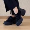 Retro Round-toe Thick-soled Shoes for Heightening, Lace-up Leather Shoes, Single Shoes for Women