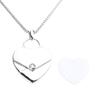 Envelope Love Letter Heart Necklace Stainless Steel Secret Gifts Message Engraved Jewelry Pendant for Couples and Family