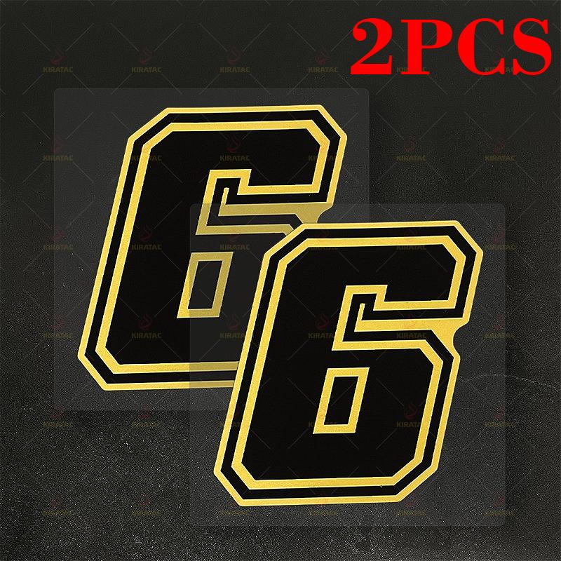 2pcs Motorcycles Gold Number 0-9 Stickers Waterproof for Motorcycle Fairing Helmet Car Windows Trunk Universal Vinyl Decals