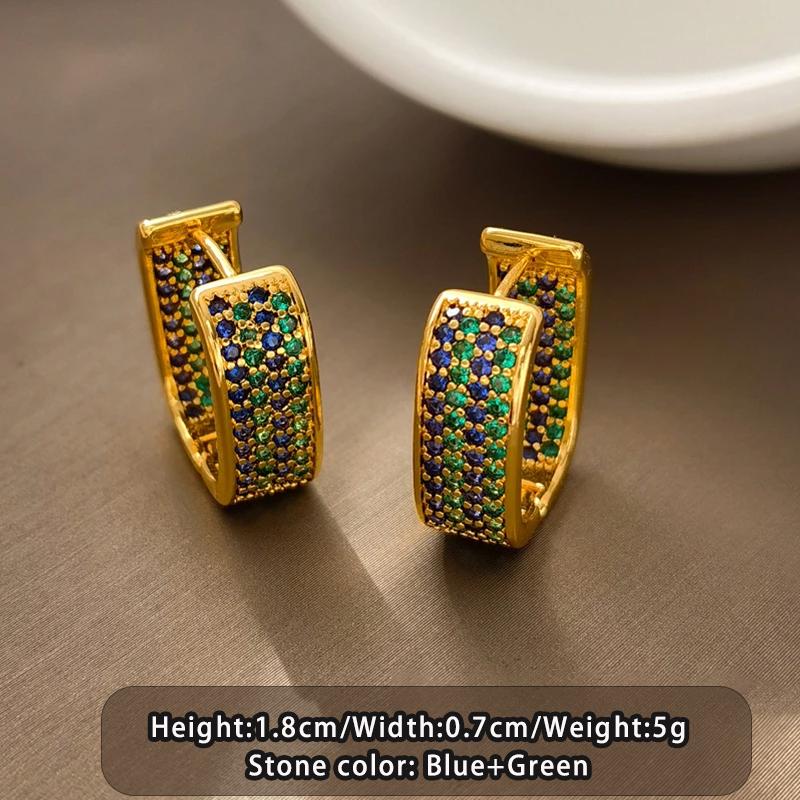 2026 New Design Micro-Set Zirconium Golden Color Geometric Earrings Fashionable For Women s Accessory Ear Cuffs Luxury Jewelry