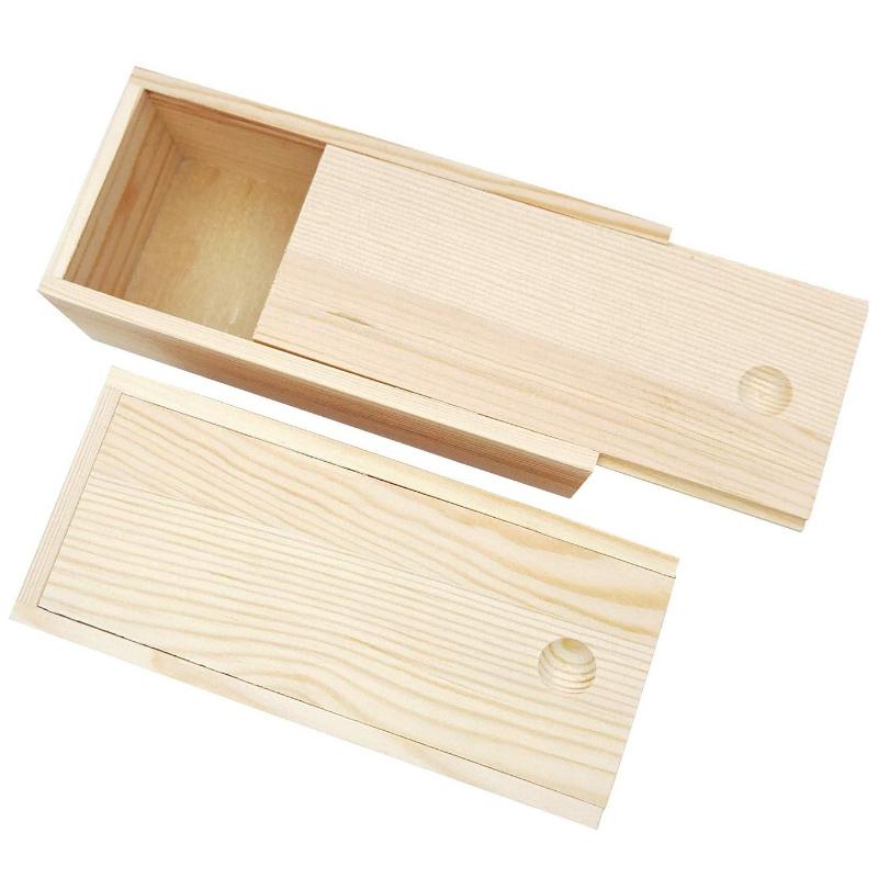 Pine Pull Box Sliding Cover Wooden Box Wooden Storage Box Wooden Storage Box Wooden Box Gift Jewelry Box