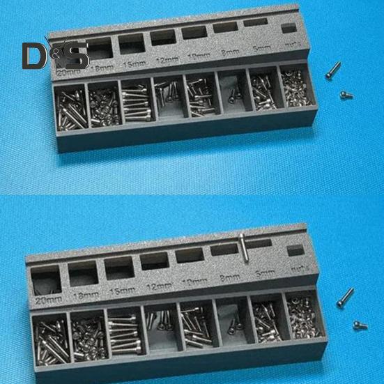 M3 Bolt Sorter Tray with 7 Measuring Slots Precision M3 Screw Bolt Length Sorting Box Heavy Duty Small Parts Screws Hardware Organizer