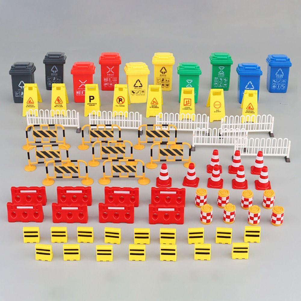 Parking Crossbar Kids Cognition Road Signs Street Scene Model Road Block Fences Mini Traffic Cones