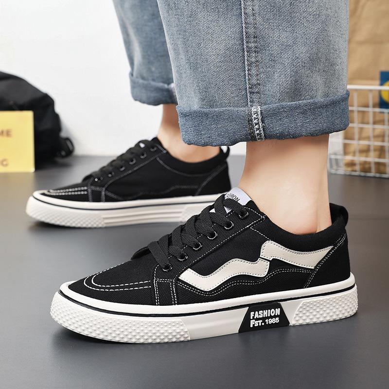 Fashion Men's Canvas Low-top Casual Sports Shoes Men's Trendy All-match Breathable Cloth Shoes