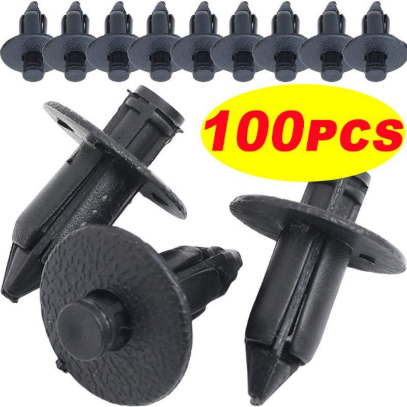 Car Hole Plastic Rivets Fastener Push Clip Black Auto Vehicle Door Trim Panel Retainer Fastener Clip Car Accessory 6mm/7mm/8mm