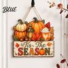 Front Door Welcome Sign Fall Wooden Hanging Sign Autumn Scarecrow & Pumpkin Maple Leaf Decor Hanger Harvest Thanksgiving Decor Farmhouse