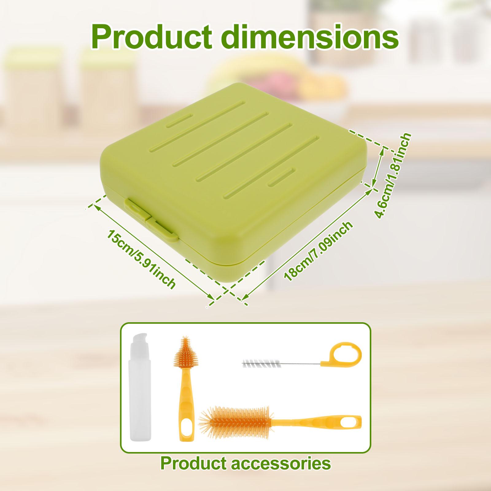 

Portable Baby Bottle Brush Set Versatile Bottle Cleaning Tool with Drip Drying Rack Traveling Silicone Bottle Brush Nipple Brush зелёный