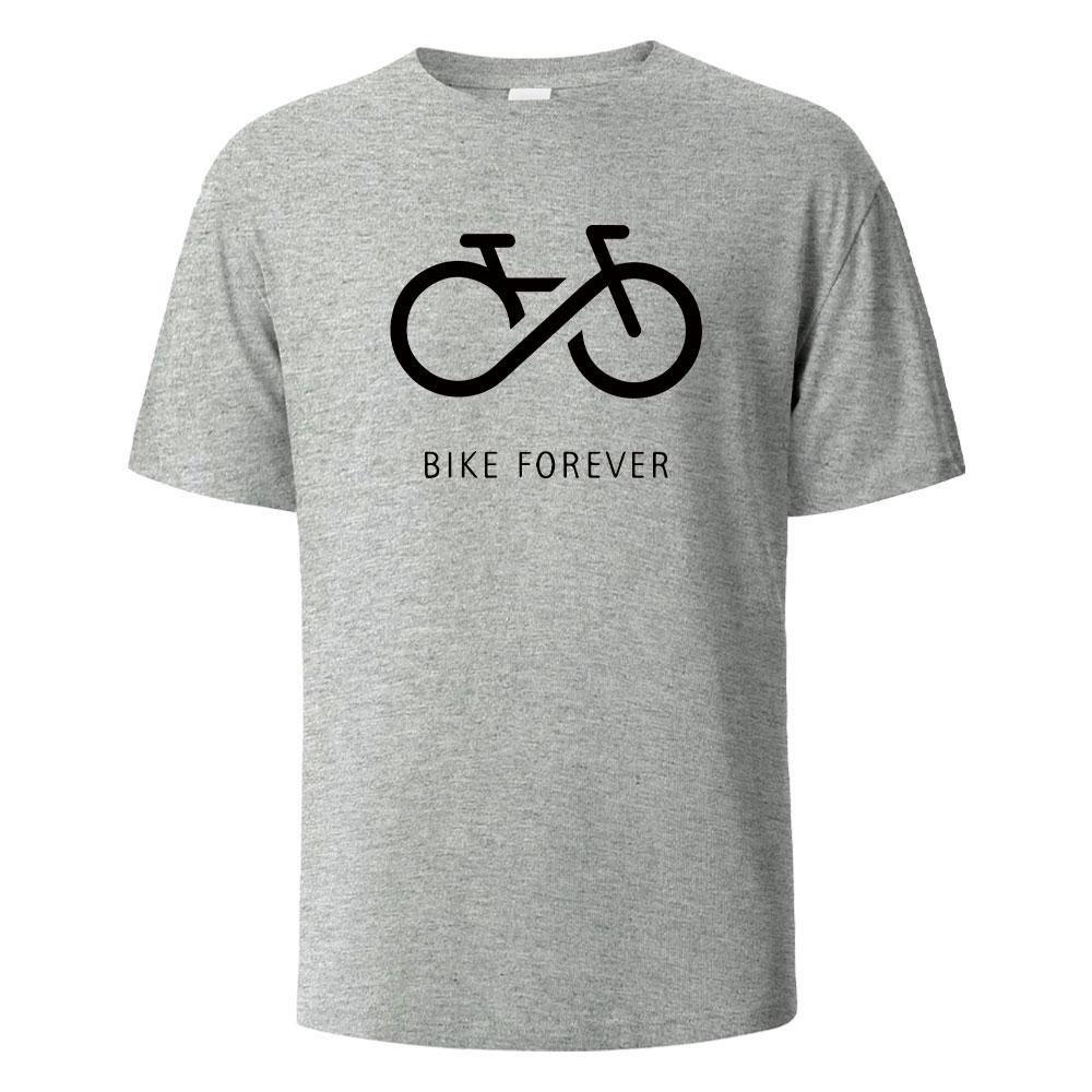 Bike Forever Funny Streetwear Basic T-Shirt For Men Fashion Casual 100% Cotton Clothing Crewneck Breathable Tshirt Hip Hop Tees
