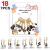 Cat Knitting Stitch Markers Metal Animal Enamel Charms Crochet Locking Knitting Markers Sew Accessories