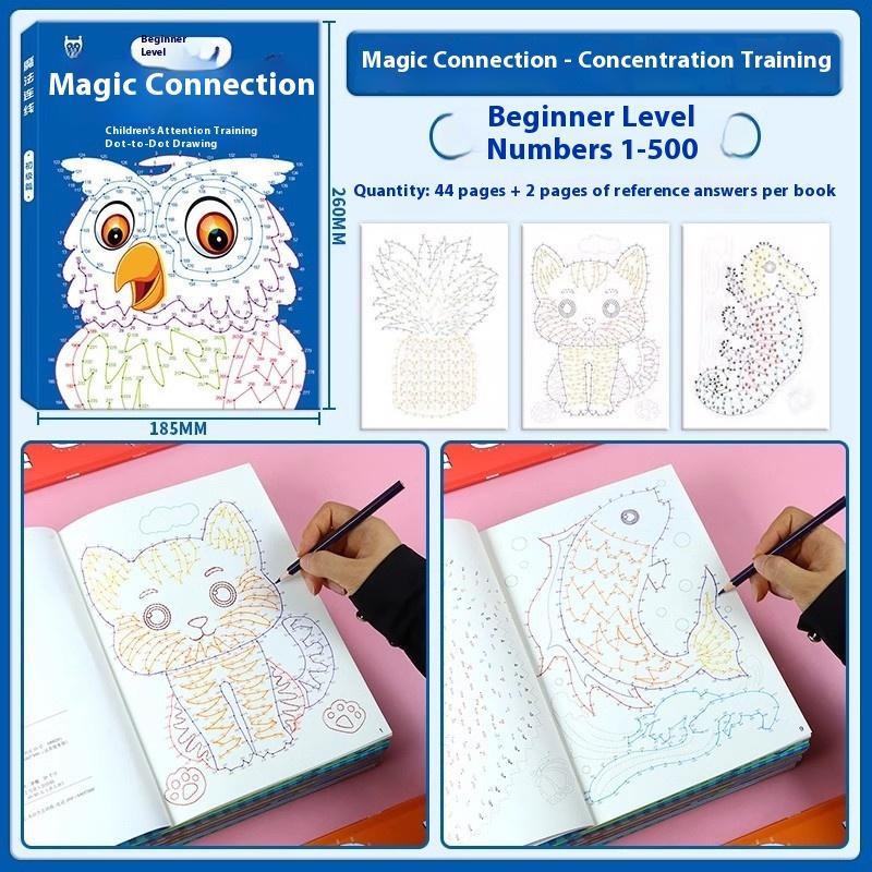 

1/2/3Pcs Coloring Book Set Children s Digital Connectivity Suitable For Ages 3-6 44 Pattern Focused Training Book