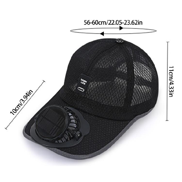 Solar Charging Ventilation Cap With 4-8H Cooling Function Adjustable Headbands Lightweight Polyester For Summer Use