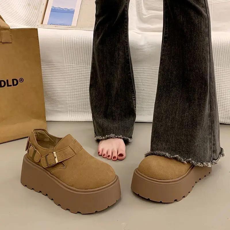 New Season Thick Bottom Slip-On Casual Loafers Women's Fashionable Flat Shoes Color Rubber Sole Easy to Wear All Match