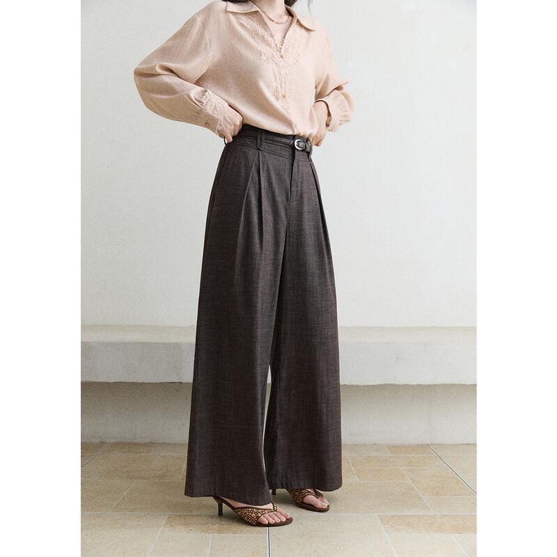Women's Retro High-Waisted Wide-Leg Casual Pants
