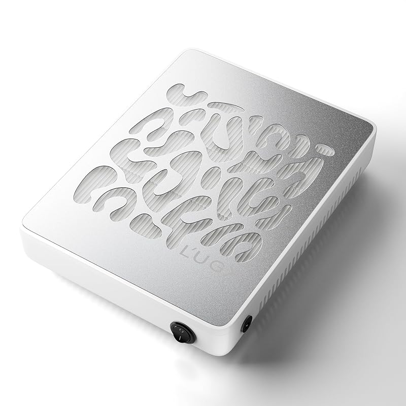 L'UGX Nail Dust Collector, Professional Dust Collector Nail Tech, Powerful Dust Suction Machine Manicure Pedicure Tool for Acrylic Nail Polishing,