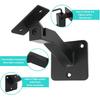 Swivel Handrail Brackets Heavy Duty Steel Hand Rail Brackets for Staircase Stair Railing, Pack of 4 (Black)