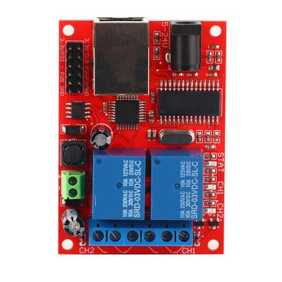 Modul ovládača LAN Ethernet Vysokej kvality 2-kanálová reléová doska Spínač s oneskorením DC5V24V