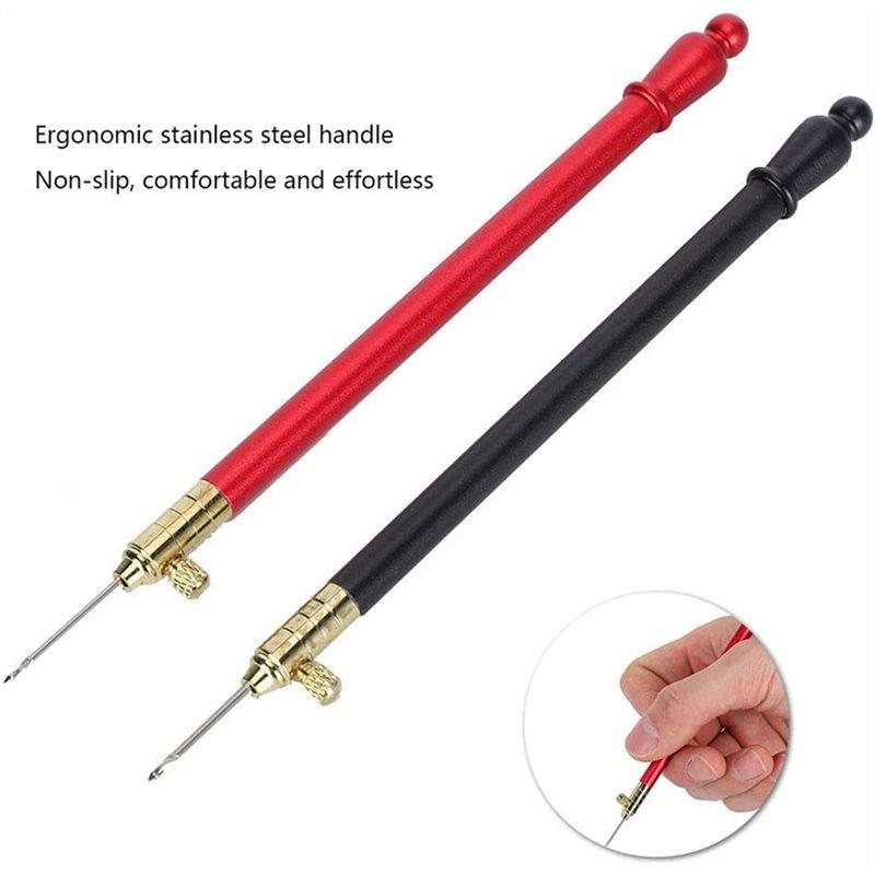 French Crochet Hook With 9 Needles, Stainless Steel Ergonomic Handle For Sewing, Beading, Knitting, DIY Projects