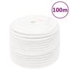 152570 vidaXL Boat Rope Full White 14 Mm 100 M Polypropylene