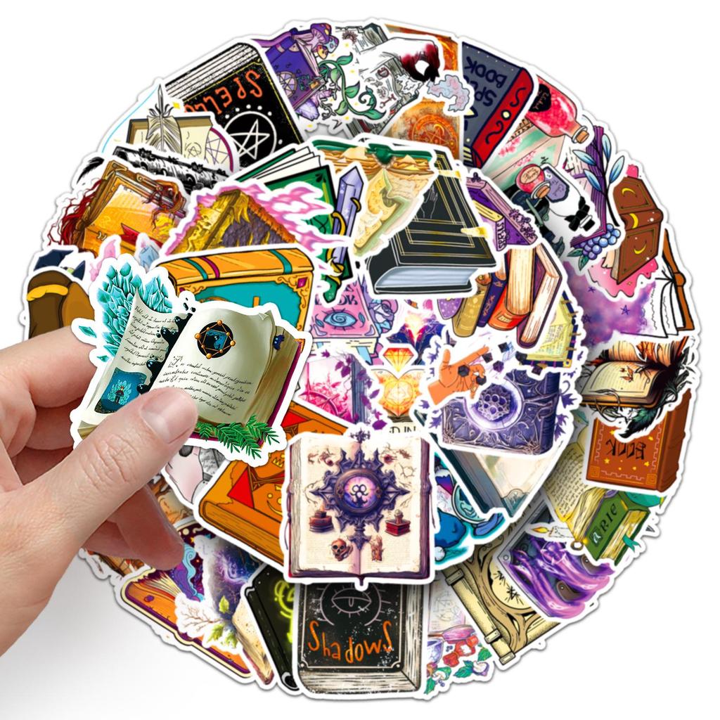 50pcs Gothic Style Halloween Stickers: Dark Retro Waterproof Decals for Journals & Notebooks