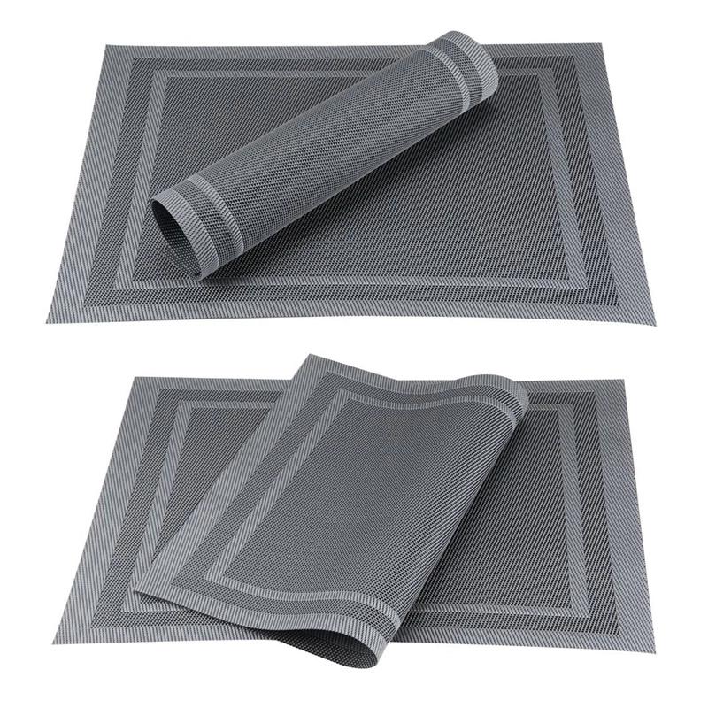 4/6pcs Set Table Mat Geometric PVC Placemat Kitchen Table Linens Pad Cup Coasters for Coffee Dining Table Napkins Home Decor
