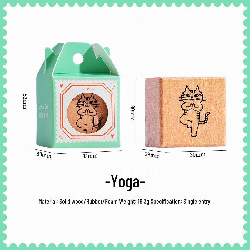 Adorable Cat Wooden Stamp for Diary & DIY Decoration - Choose from 8 Styles