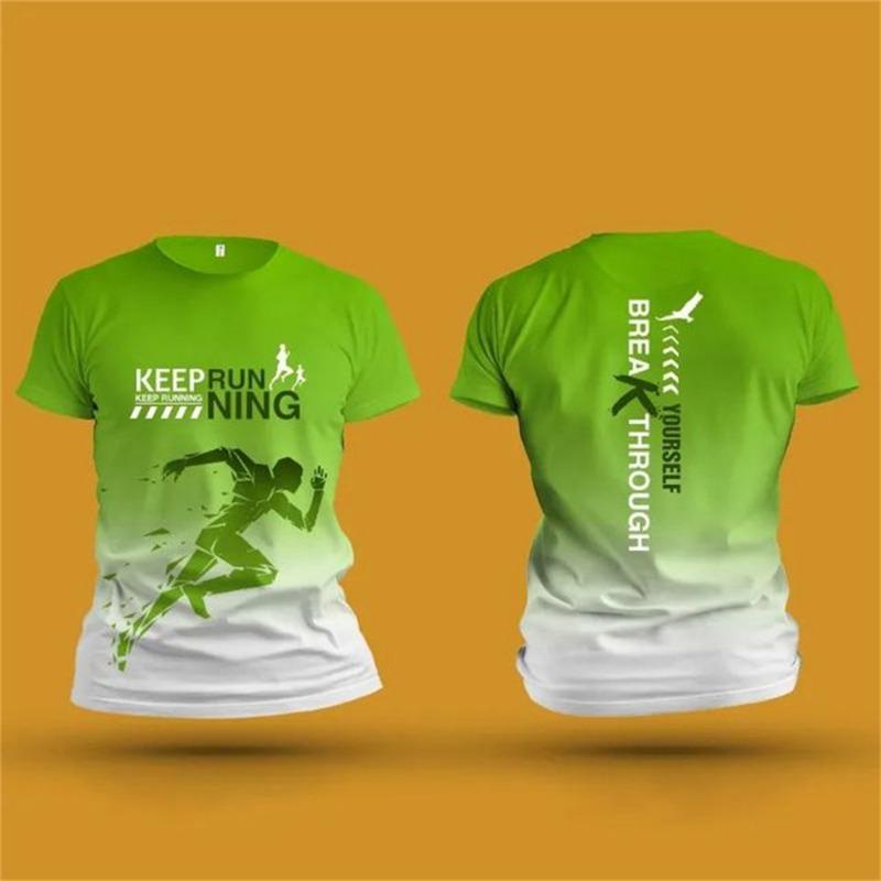 

Біг спорт 3D друк літня нейтральна футболка з коротким рукавом фітнес спорт на відкритому повітрі швидкосохнучий вільний і зручний одяг L