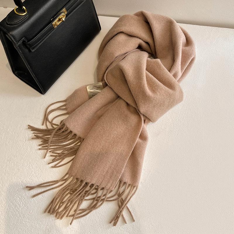 Gradual Change Color Matching Pure Wool Scarf Women's High-end Gift Gift Winter New Warm Cashmere Scarf