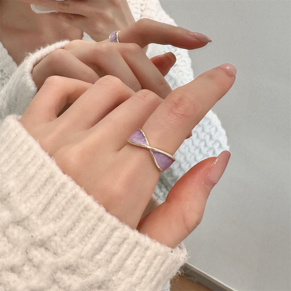 Color Enamel Fritillary Butterfly Ring Women's Open Index Finger Ring New Products