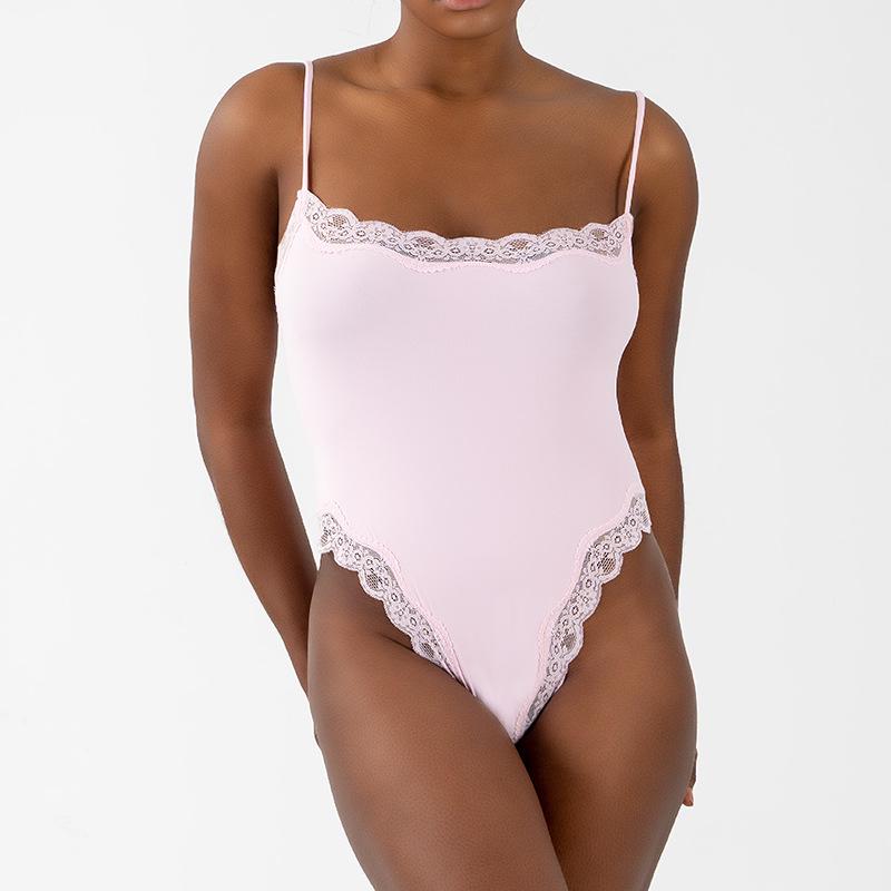 European & American Lace Suspender Bodysuit – Sexy, Breathable, Skin-Friendly Nude Sportswear