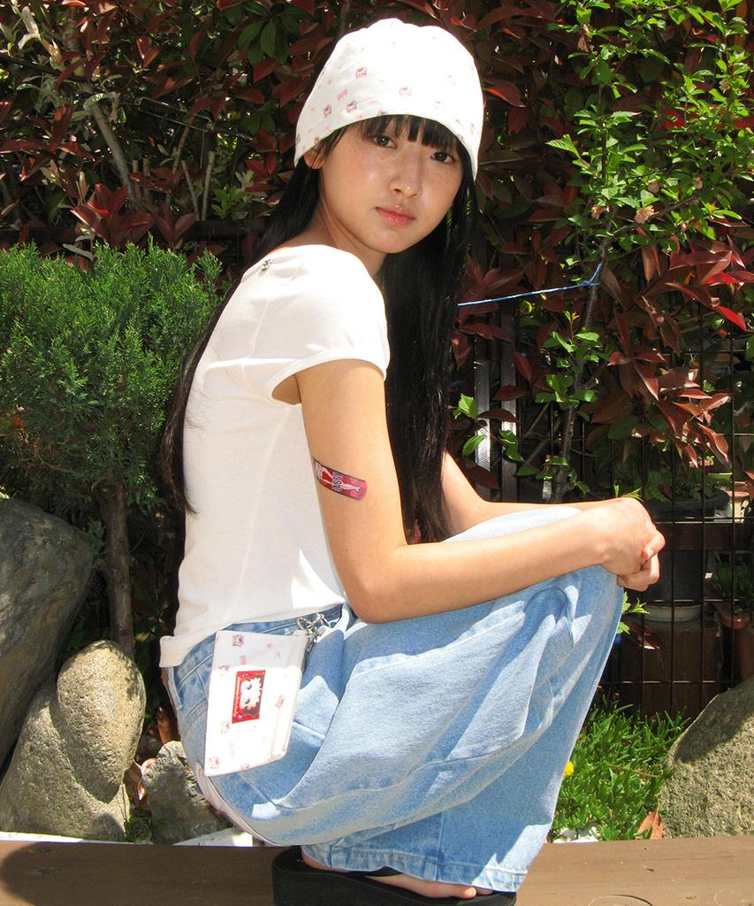 RONRON Betty Boop Pattern String Beanie White
