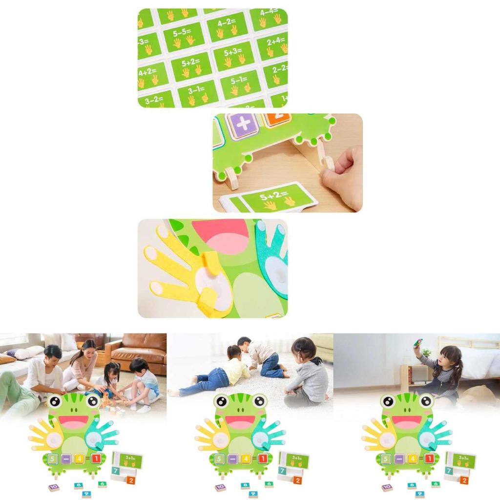 Wooden Frog Finger Math Puzzle For Kids Learning Addition And Subtraction Skill Development