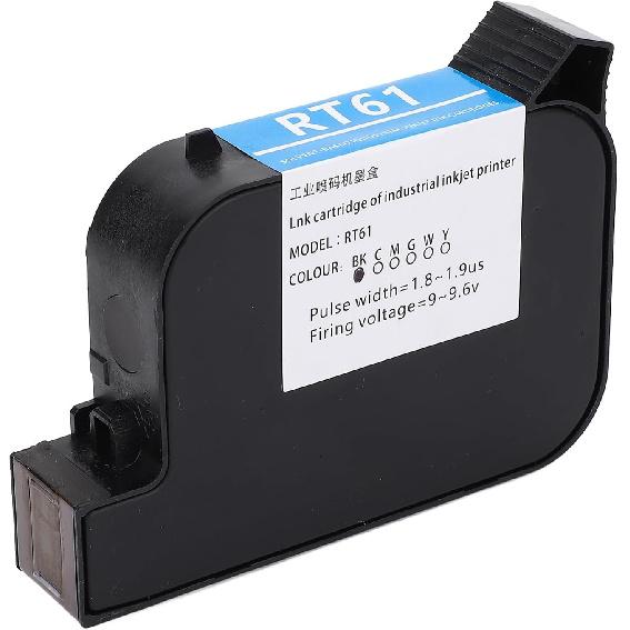 Asixxsix RT61 Ink Cartridge, 42ML Black Ink Cartridge Replacement Quick Dry Ink Cartridge for SC12 SC12T CP12 CP12W SC12KJ 12.7mm Handheld Inkjet