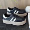 Dexun shoes women's 2025 spring and autumn new shoes women's breathable platform white shoes sports popular board shoes