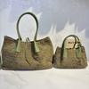 26 New genuine leather women's handmade woven bag, frosted leather tote, mother-and-child cabbage basket, single shoulder bag cross-border wholesale