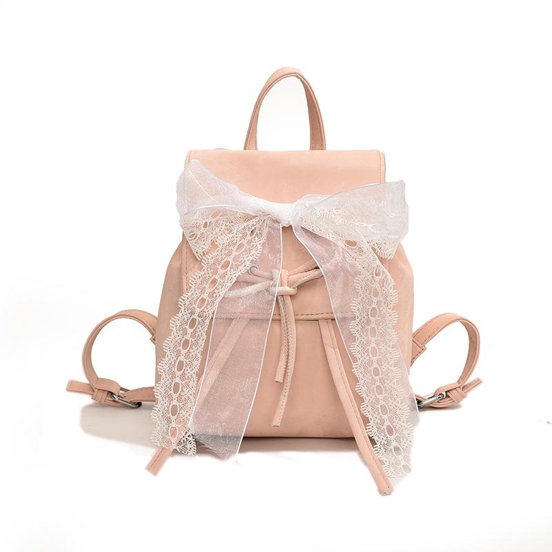 Bow Backpack Women's New Fashion Casual Small Backpack Travel Versatile Bag