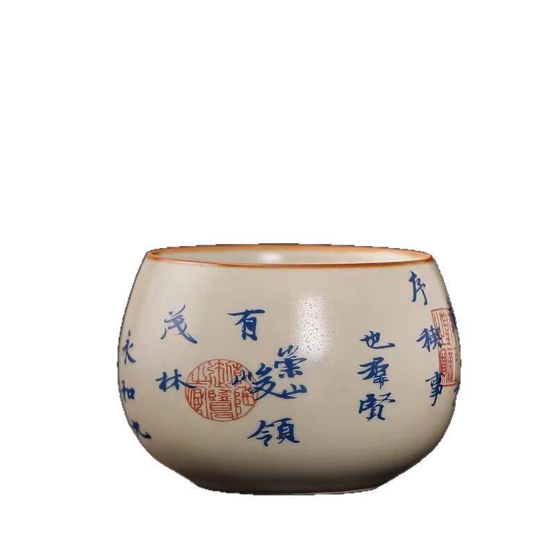 Lanting Collection Preface Teacup Master Cup Smell Fragrance Cup Single Cup Ceramic Tea Tasting Cup Household Kung Fu Tea Set Tea Cup Tea Cup