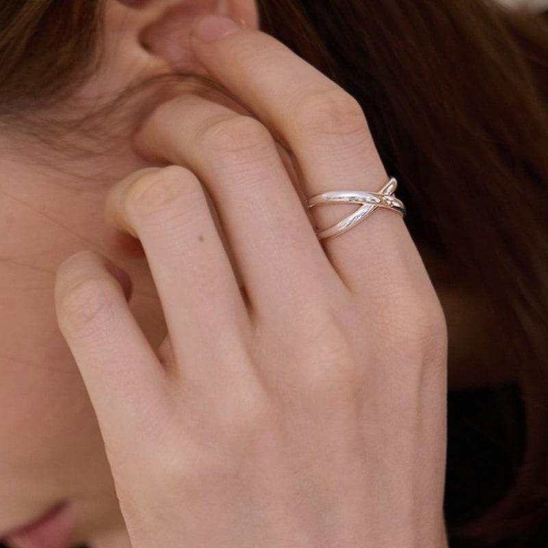 PAIGEFLYNN JEWELRY [Silver 925] Flynn Cross Open Ring