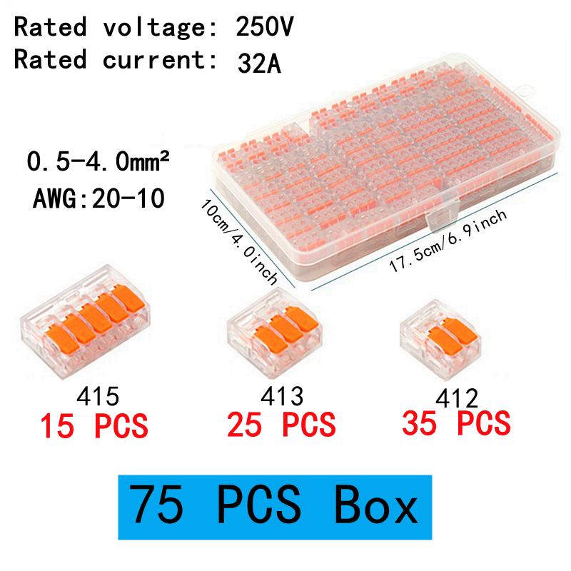 10-75 Pcs Orange Universal Type Quick Plug-in Terminals,Electrical Equipment Connectors,Wire Connector Terminals,250V/32A Plug Connectors 4