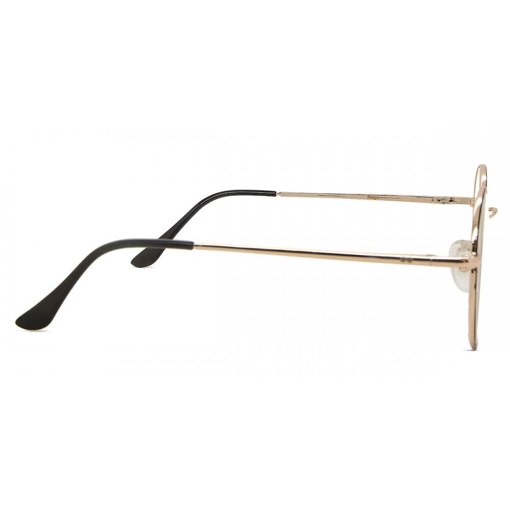 Croon Ringo Shiny Light Gold Black Unisex Eyeglasses