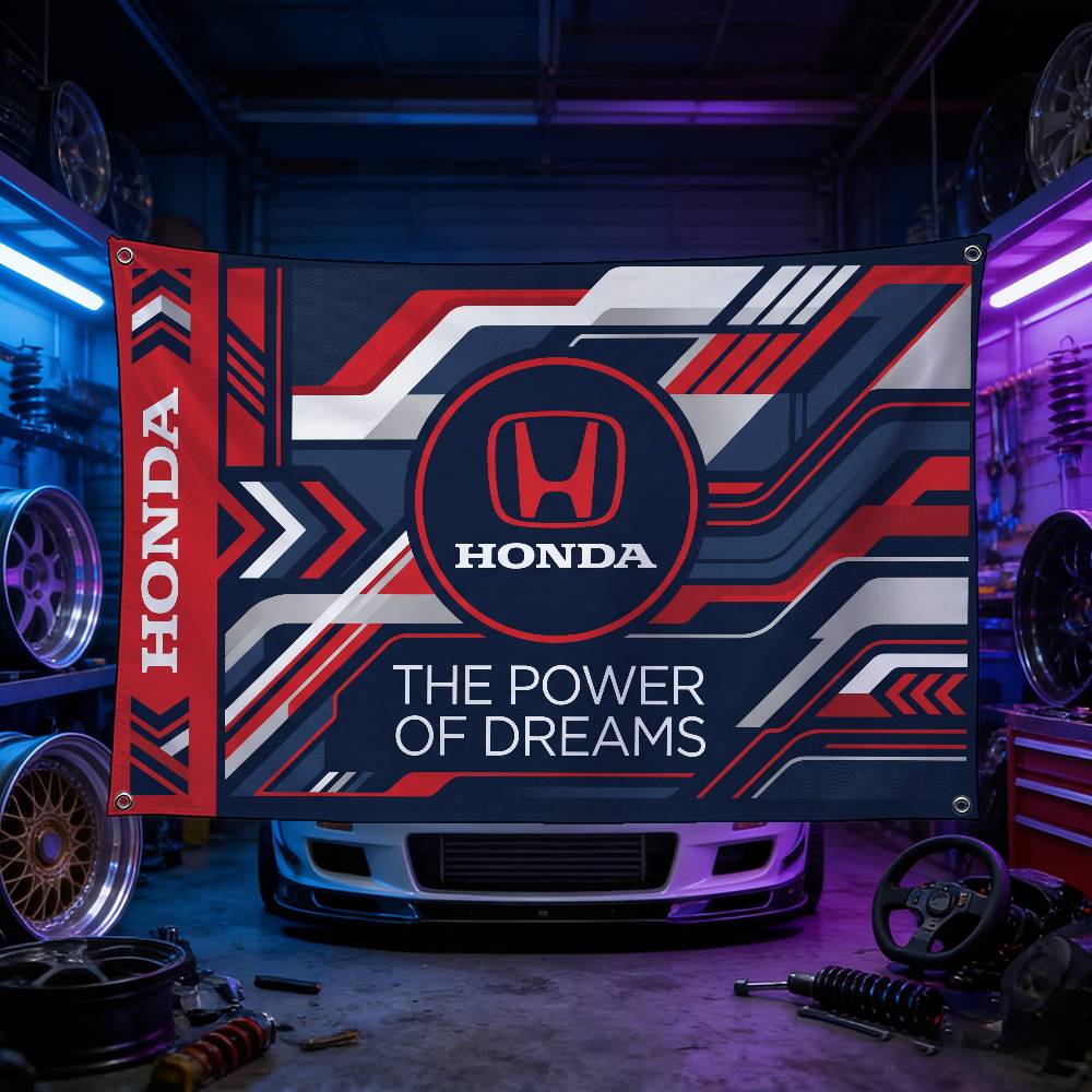 BWG5  FOR HONDA RACING Decorative Flag High Quality Polyester Fade Resistant Machine Washable Indoor Outdoor Hanging Banner