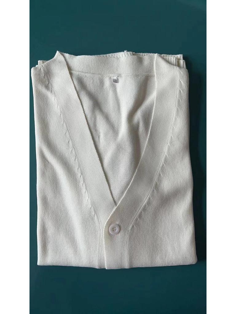 Japanese Style V-Neck Long Sleeve Knit Cardigan - Solid Color Academy Uniform