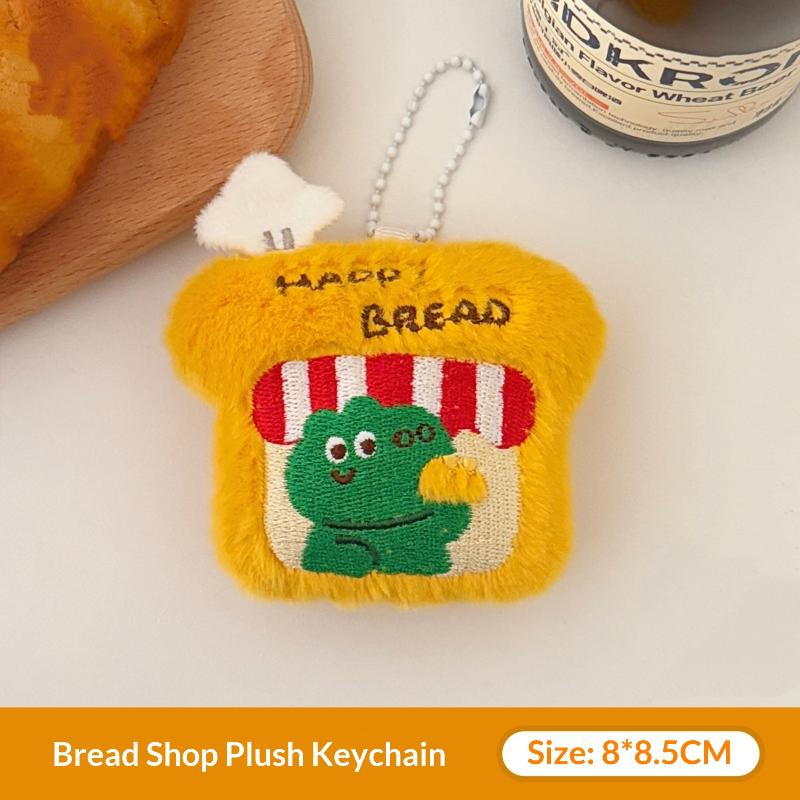 1Pc Cute Plush Gourmet Crocodile Doll Pendant Keychain Kawaii Cartoon Bread Doll Pendant Backpack Decoration Accessories Gifts