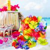 10Pcs Artificial Tropical Palm Leaves Fake Hibiscus Flower for Beach Table Decor Hawaiian Party Supplies Wedding Decoration Gift