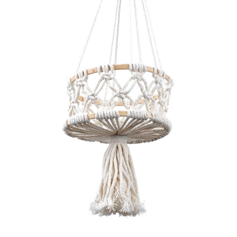 

Подвесная корзина для фруктов, 3 яруса, плетеные хлопковые веревки, настенные корзины, кухонное хранилище для продуктов, держатель для растений, макраме, бохо, дом X3UC