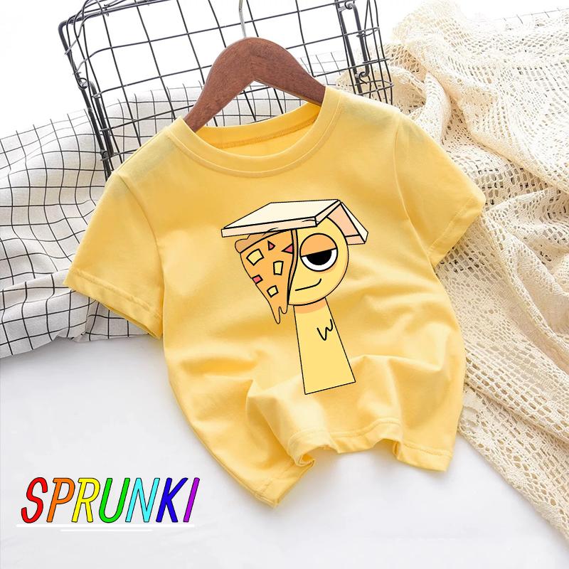 Sprunki T-shirt Boys Girls Tees Cartoon Children Clothes Fashion Casual Anime Printed Cotton Clothing Tops Summer Birthday Gifts