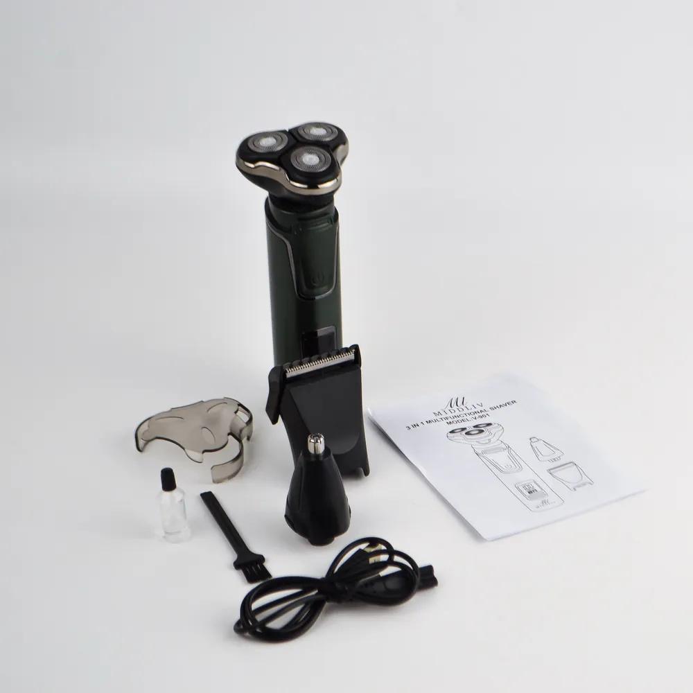 3-in-1 Electric Shaver, Dark Green, Green