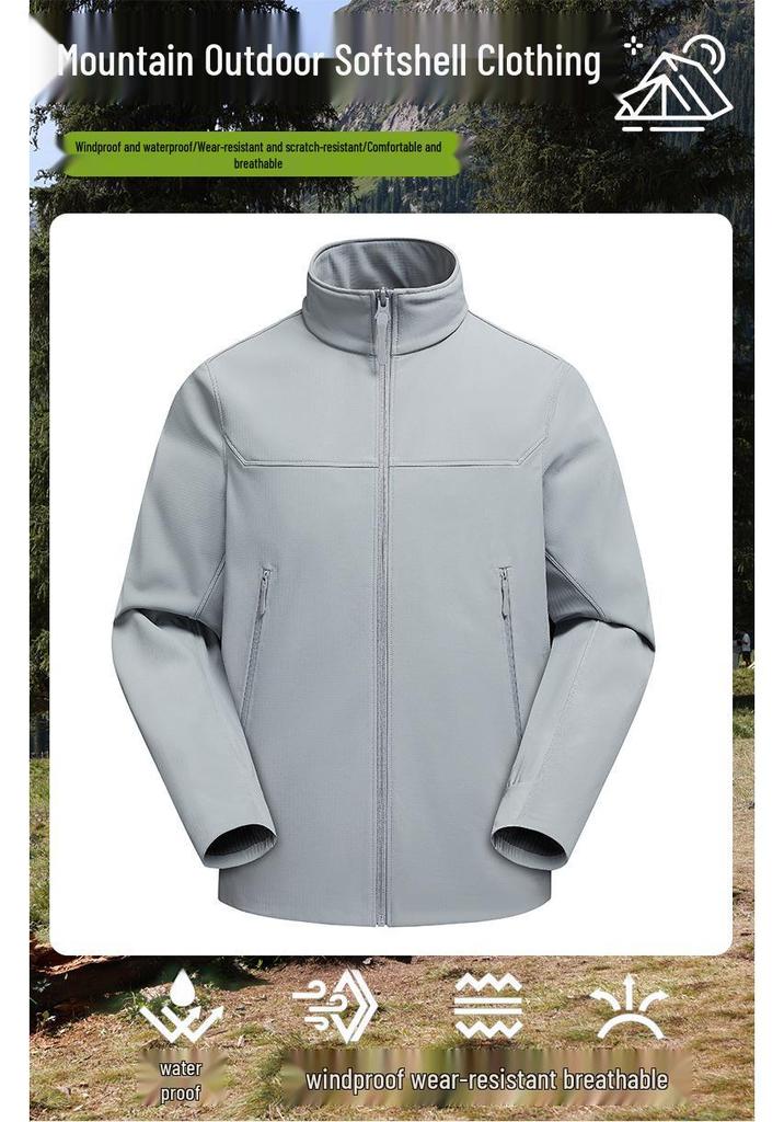 Waterproof Stand Collar Mountaineering Softshell Jacket - Men's & Women's