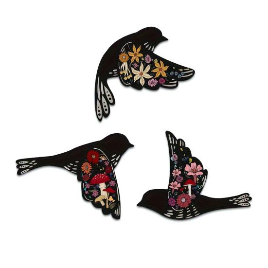 

5 Pcs Wooden Flying Bird Wall Art Rustic Scandinavian Style Birds Wall Hanging Decor for Living Room Bedroom Kitchen Office Decor B