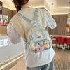 Patterned Fashionable Star Student Backpack With Transparent Compartment