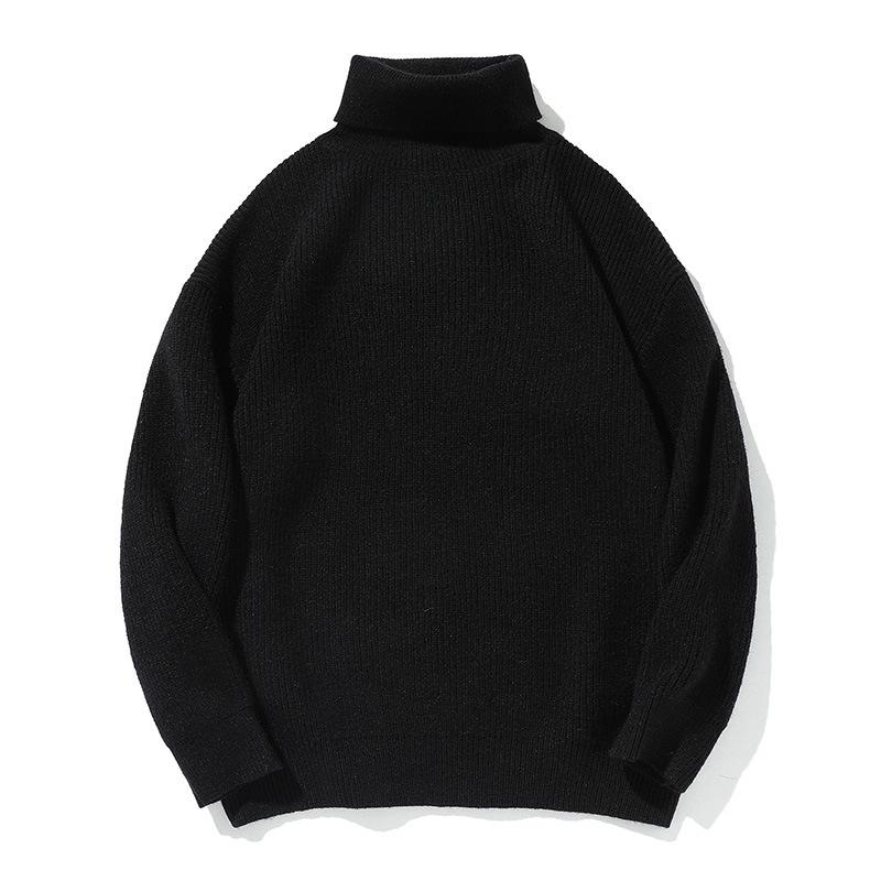 Retro Chunky Knit High Neck Sweater - Cozy Autumn/Winter Loose Fit